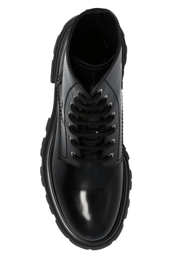 Alexander McQueen Black and White Wool Tread Slick Sneakers Alexander McQueen Black and White Wool Tread Slick Sneakers